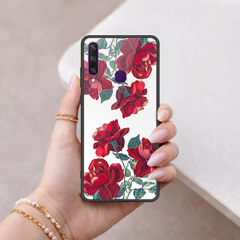 Huawei Y6p Cover - Floral Series 2 - HQ Ultra Shine Premium Infinity Glass Soft Silicon Borders Case