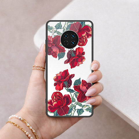 Huawei Mate 30 Cover - Floral Series 2 - HQ Ultra Shine Premium Infinity Glass Soft Silicon Borders Case