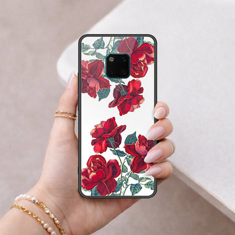 Huawei Mate 20 Pro Cover - Floral Series 2 - HQ Ultra Shine Premium Infinity Glass Soft Silicon Borders Case