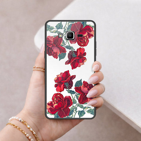 Samsung Galaxy Grand Prime Cover - Floral Series 2 - HQ Ultra Shine Premium Infinity Glass Soft Silicon Borders Case