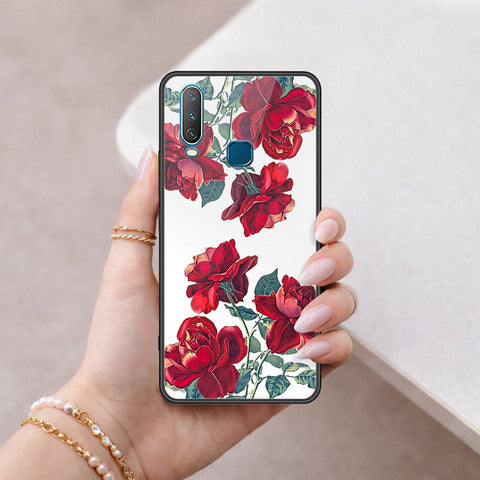 Vivo Y12 Cover - Floral Series 2 - HQ Ultra Shine Premium Infinity Glass Soft Silicon Borders Case
