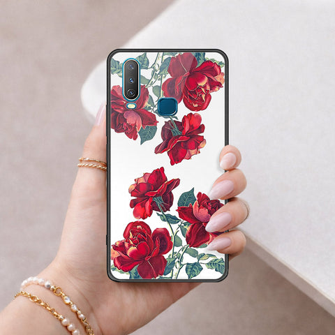 Vivo Y17 Cover - Floral Series 2 - HQ Ultra Shine Premium Infinity Glass Soft Silicon Borders Case