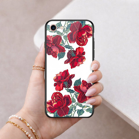iPhone SE 2022 - Floral Series 2 - HQ Ultra Shine Premium Infinity Glass Soft Silicon Borders Case