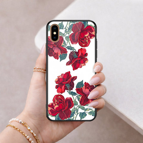 iPhone XS Max - Floral Series 2 - HQ Ultra Shine Premium Infinity Glass Soft Silicon Borders Case