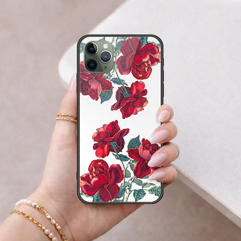 iPhone 11 Pro - Floral Series 2 - HQ Ultra Shine Premium Infinity Glass Soft Silicon Borders Case