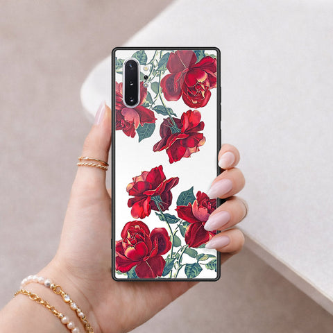 Samsung Galaxy Note 10 Plus Cover - Floral Series 2 - HQ Ultra Shine Premium Infinity Glass Soft Silicon Borders Case