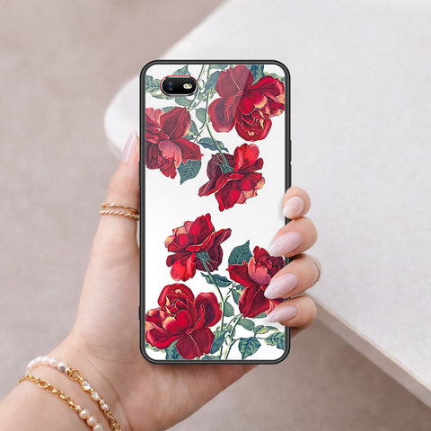 Oppo A1k Cover - Floral Series 2 - HQ Ultra Shine Premium Infinity Glass Soft Silicon Borders Case