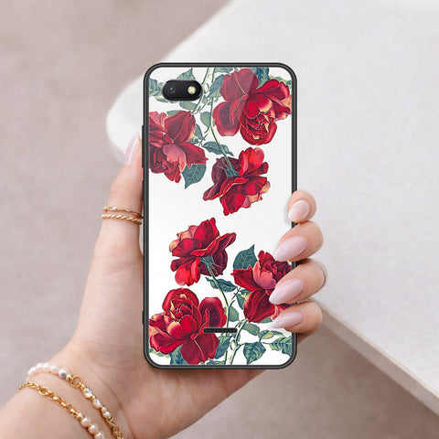 Xiaomi Redmi 6A Cover - Floral Series 2 - HQ Ultra Shine Premium Infinity Glass Soft Silicon Borders Case