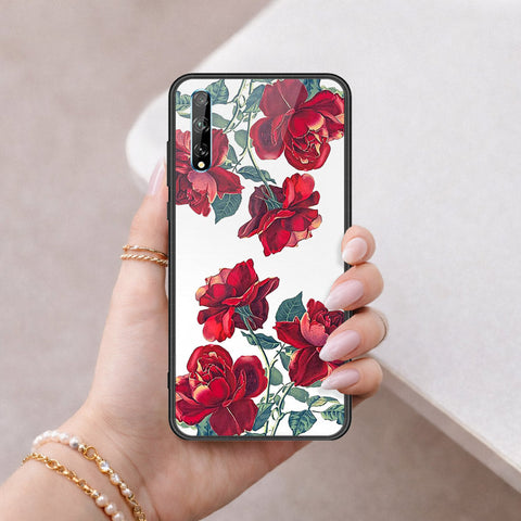 Huawei Y8p Cover - Floral Series 2 - HQ Ultra Shine Premium Infinity Glass Soft Silicon Borders Case