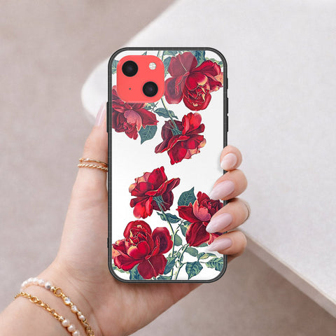 iPhone 13 Mini Cover - Floral Series 2 - HQ Ultra Shine Premium Infinity Glass Soft Silicon Borders Case