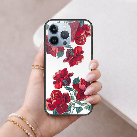 iPhone 13 Pro Cover - Floral Series 2 - HQ Ultra Shine Premium Infinity Glass Soft Silicon Borders Case