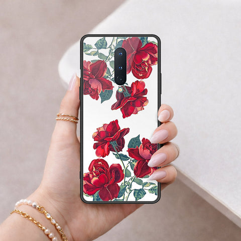 OnePlus 8 Cover - Floral Series 2 - HQ Ultra Shine Premium Infinity Glass Soft Silicon Borders Case