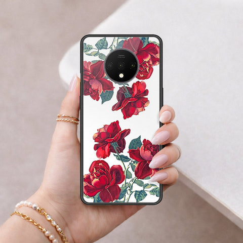 OnePlus 7T Cover - Floral Series 2 - HQ Ultra Shine Premium Infinity Glass Soft Silicon Borders Case