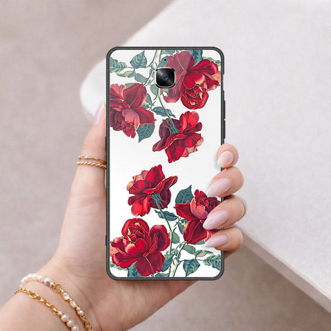 OnePlus 3 Cover - Floral Series 2 - HQ Ultra Shine Premium Infinity Glass Soft Silicon Borders Case