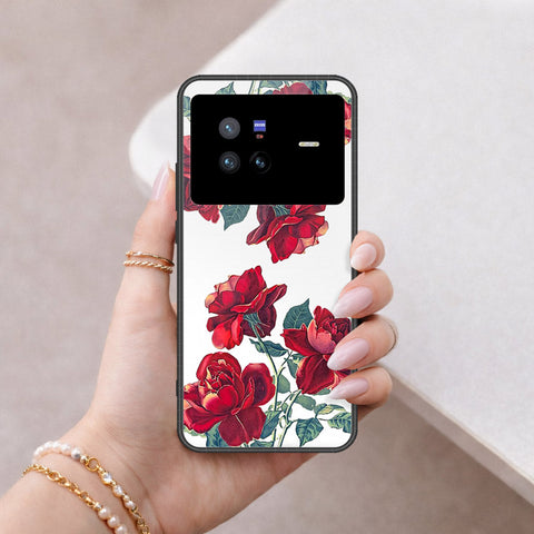 Vivo X80 Cover - Floral Series 2 - HQ Ultra Shine Premium Infinity Glass Soft Silicon Borders Case