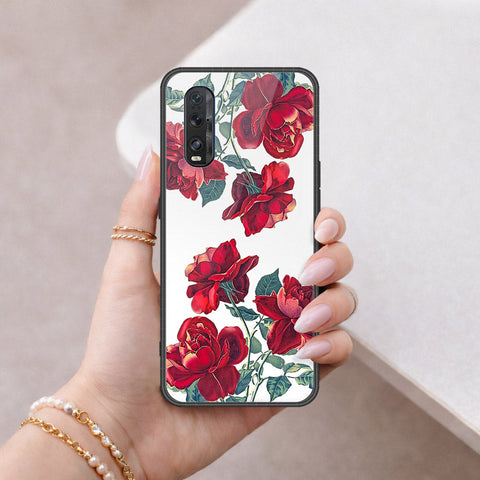Oppo Find X2 Cover - Floral Series 2 - HQ Ultra Shine Premium Infinity Glass Soft Silicon Borders Case