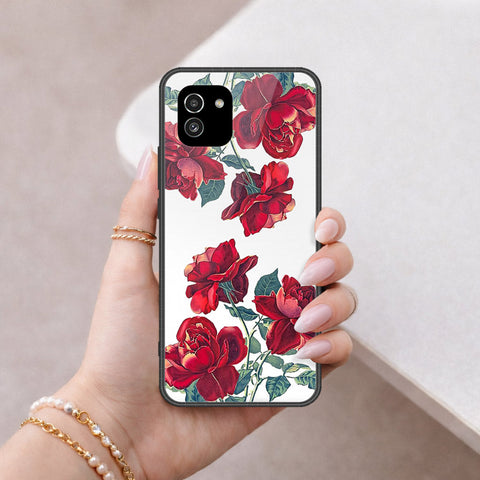 Samsung Galaxy A03 Cover - Floral Series 2 - HQ Ultra Shine Premium Infinity Glass Soft Silicon Borders Case