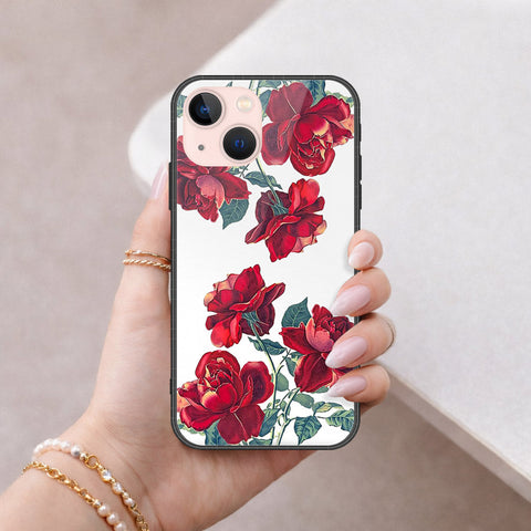 iPhone 14 - Floral Series 2 - HQ Ultra Shine Premium Infinity Glass Soft Silicon Borders Case