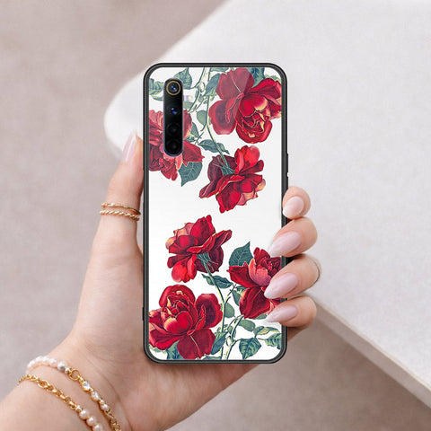 Realme 6 Cover - Floral Series 2 - HQ Ultra Shine Premium Infinity Glass Soft Silicon Borders Case
