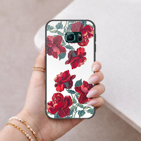 Samsung Galaxy S6 Edge Plus Cover - Floral Series 2 - HQ Ultra Shine Premium Infinity Glass Soft Silicon Borders Case