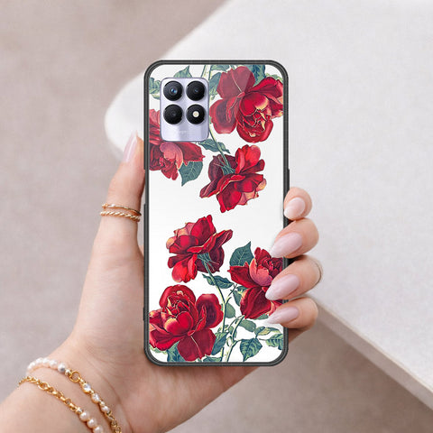 Realme 8i Cover - Floral Series 2 - HQ Ultra Shine Premium Infinity Glass Soft Silicon Borders Case