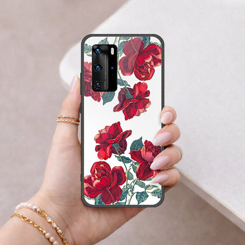Huawei P40 Pro Cover - Floral Series 2 - HQ Ultra Shine Premium Infinity Glass Soft Silicon Borders Case