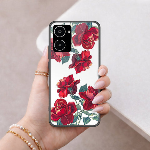 Realme 10 Cover - Floral Series 2 - HQ Ultra Shine Premium Infinity Glass Soft Silicon Borders Case