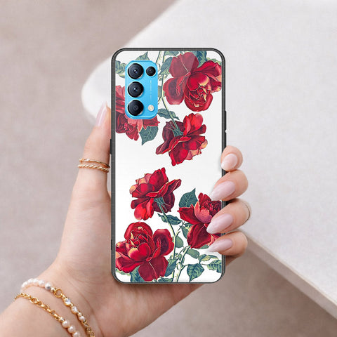 Oppo Reno 5 4G Cover - Floral Series 2 - HQ Ultra Shine Premium Infinity Glass Soft Silicon Borders Case