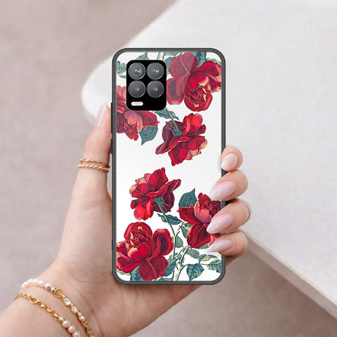 Realme 8 Cover - Floral Series 2 - HQ Ultra Shine Premium Infinity Glass Soft Silicon Borders Case