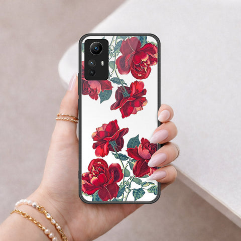Xiaomi Redmi Note 12S Cover - Floral Series 2 - HQ Ultra Shine Premium Infinity Glass Soft Silicon Borders Case