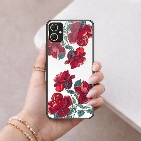 Samsung Galaxy A05 Cover - Floral Series 2 - HQ Ultra Shine Premium Infinity Glass Soft Silicon Borders Case