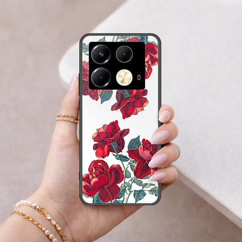 Infinix Note 40 Cover - Floral Series 2 - HQ Ultra Shine Premium Infinity Glass Soft Silicon Borders Case
