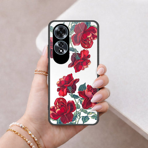 Oppo A60 Cover - Floral Series 2 - HQ Ultra Shine Premium Infinity Glass Soft Silicon Borders Case