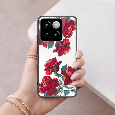 Xiaomi 14 Cover - Floral Series 2 - HQ Ultra Shine Premium Infinity Glass Soft Silicon Borders Case