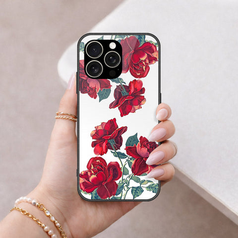 IPhone 15 Pro Cover - Floral Series 2 - HQ Ultra Shine Premium Infinity Glass Soft Silicon Borders Case