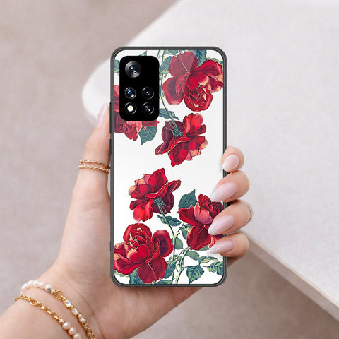 Xiaomi 11i HyperCharge Cover - Floral Series 2 - HQ Ultra Shine Premium Infinity Glass Soft Silicon Borders Case