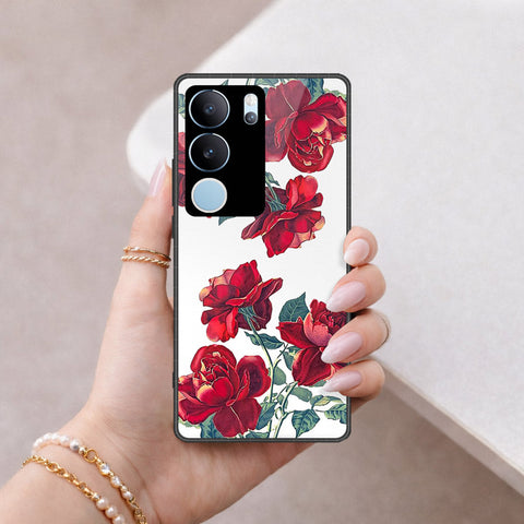 Vivo S17 Cover - Floral Series 2 - HQ Ultra Shine Premium Infinity Glass Soft Silicon Borders Case
