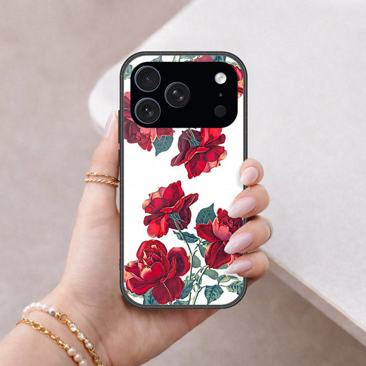 iPhone 17 Pro Max - Floral Series 2 - HQ Ultra Shine Premium Infinity Glass Soft Silicon Borders Case (Fast Delivery) F
