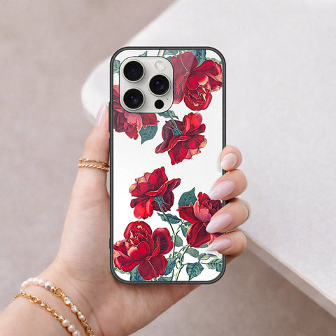 iPhone 16 Pro - Floral Series 2 - HQ Ultra Shine Premium Infinity Glass Soft Silicon Borders Case