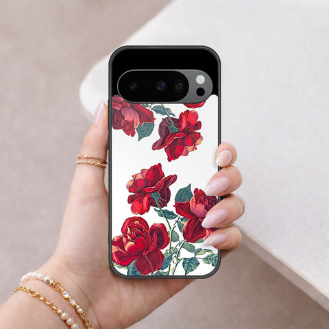 Google Pixel 9 Pro Cover - Floral Series 2 - HQ Ultra Shine Premium Infinity Glass Soft Silicon Borders Case