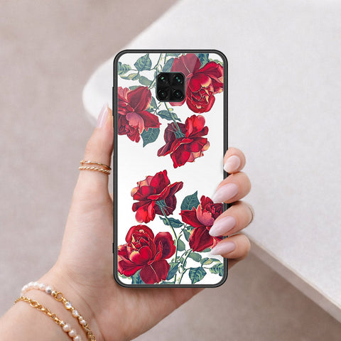 Xiaomi Redmi Note 9S Cover - Floral Series 2 - HQ Ultra Shine Premium Infinity Glass Soft Silicon Borders Case