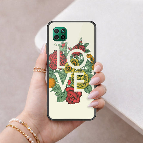 Huawei Nova 7i Cover - Floral Series 2 - HQ Ultra Shine Premium Infinity Glass Soft Silicon Borders Case