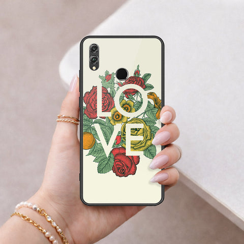 Huawei Honor 8X Cover - Floral Series 2 - HQ Ultra Shine Premium Infinity Glass Soft Silicon Borders Case