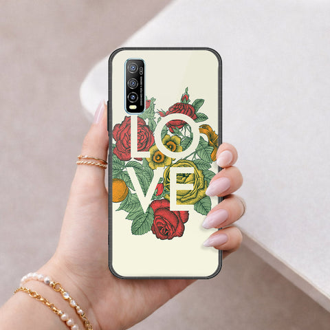 Vivo Y70s Cover - Floral Series 2 - HQ Ultra Shine Premium Infinity Glass Soft Silicon Borders Case