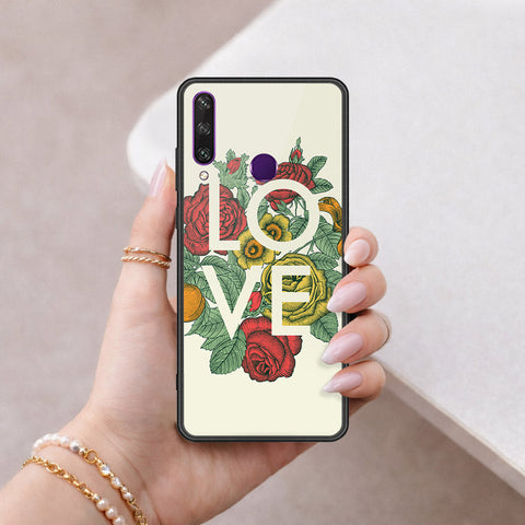 Huawei Y6p Cover - Floral Series 2 - HQ Ultra Shine Premium Infinity Glass Soft Silicon Borders Case