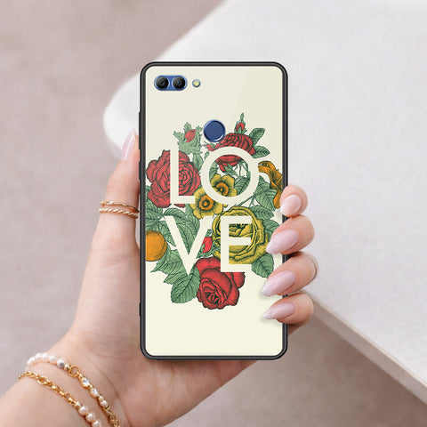 Huawei Y9 2018 Cover - Floral Series 2 - HQ Ultra Shine Premium Infinity Glass Soft Silicon Borders Case