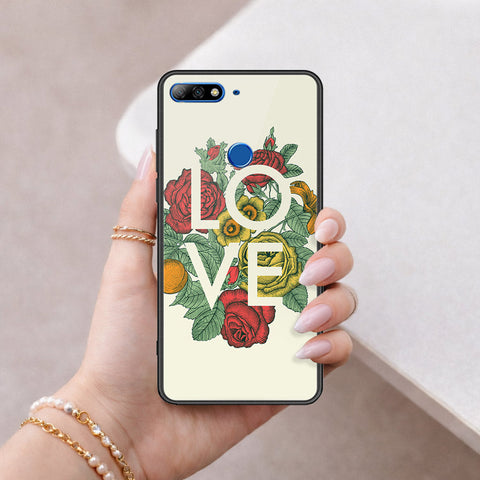 Huawei Y7 Prime 2018 Cover - Floral Series 2 - HQ Ultra Shine Premium Infinity Glass Soft Silicon Borders Case
