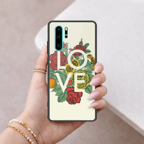 Huawei P30 Pro Cover - Floral Series 2 - HQ Ultra Shine Premium Infinity Glass Soft Silicon Borders Case