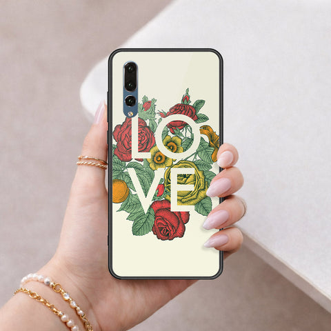 Huawei P20 Pro Cover - Floral Series 2 - HQ Ultra Shine Premium Infinity Glass Soft Silicon Borders Case