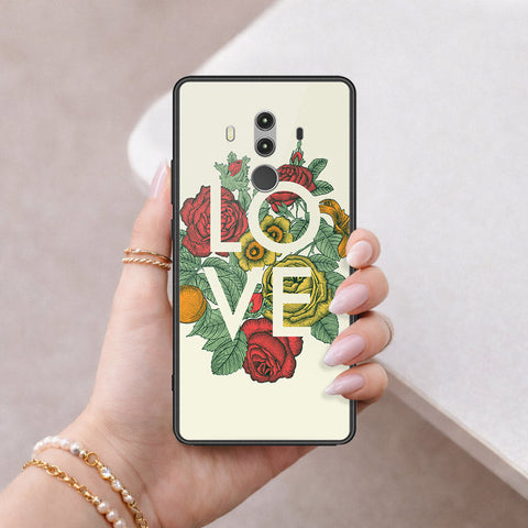 Huawei Mate 10 Pro Cover - Floral Series 2 - HQ Ultra Shine Premium Infinity Glass Soft Silicon Borders Case